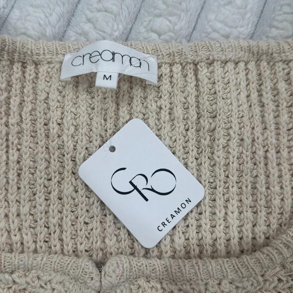 🤍Creamon Crochet Cream long sleeves top